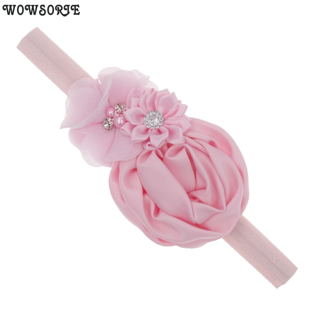 Шифоновая повязка на голову с цветами для девочек аксессуары эластичная