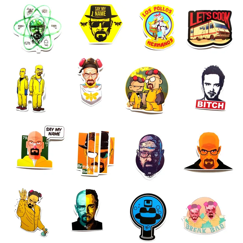 50/100 шт чехол с принтом во все тяжкие Водонепроницаемый ПВХ детские наклейки