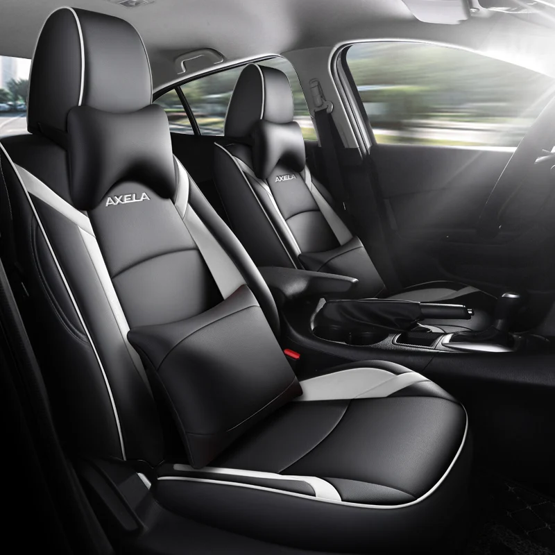 

Custom Fit Special Car Seat Cover for Mazda 3 Axela 2014 2015 2016 2017 2018 2019 leather auto seat cushion protect accessories
