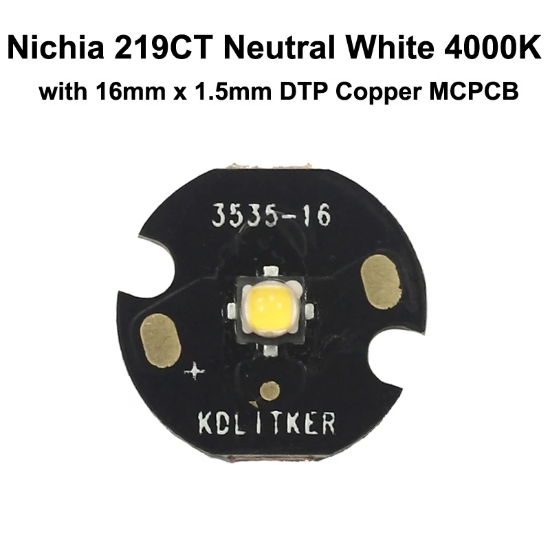 Nichia 219CT нейтральный белый 4000K CRI80 светодиодный излучатель с KDLITKER DTP медный MCPCB (1 шт.)