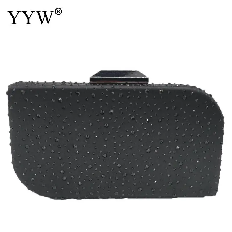 black YYW, зеленый, железный клатч, элегантная блестящая женская вечерняя сумочка с кристаллами, Свадебные вечерние клатчи, сумочка невесты - Цвет: black