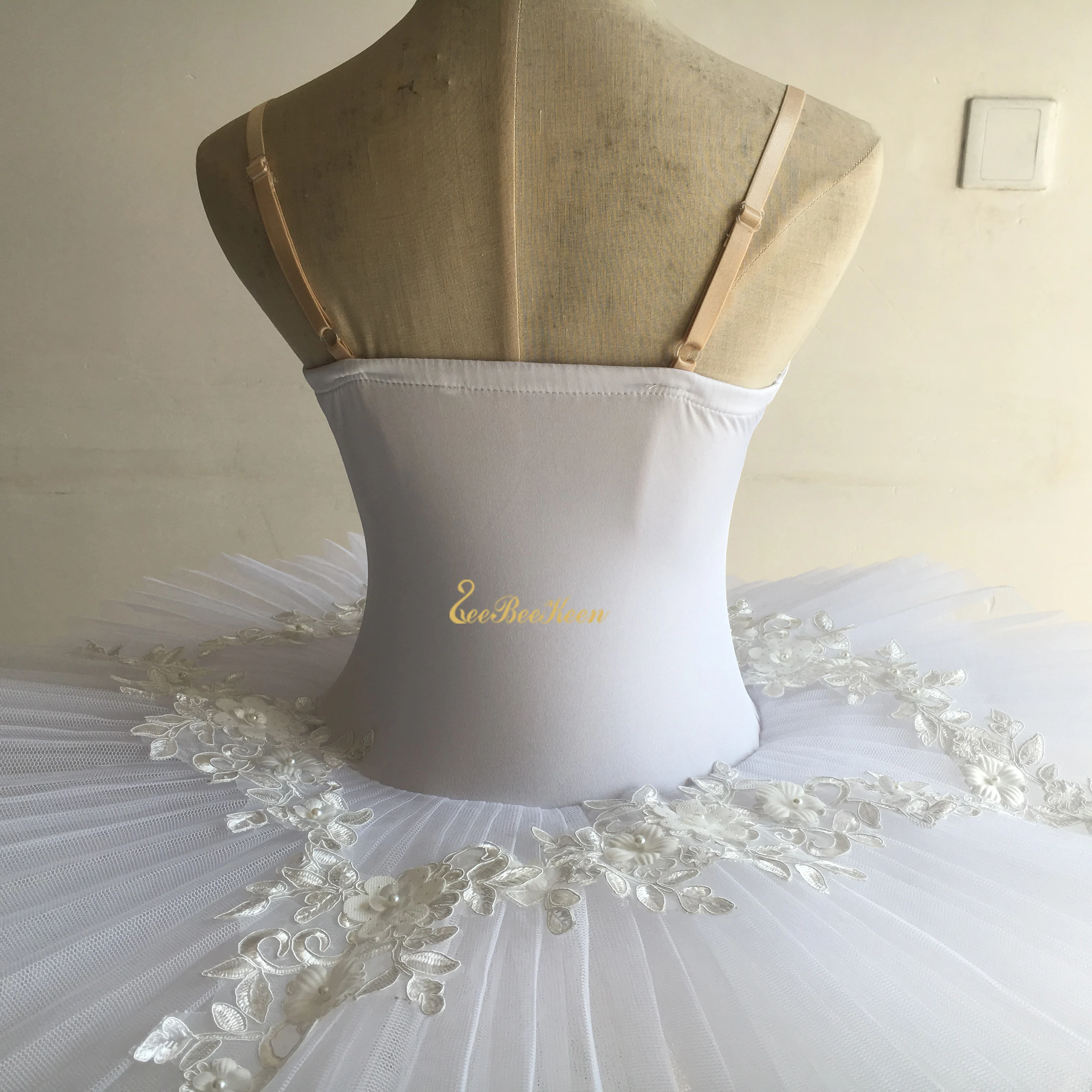 Женское балетное платье с белым лебедем озером и цветами танцевальное