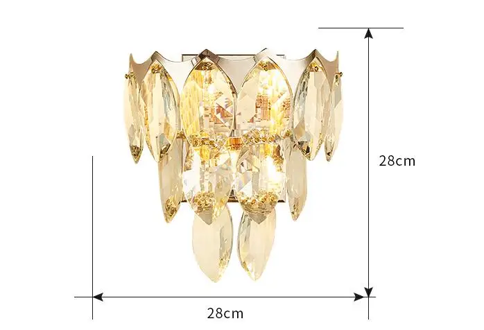 Новый золотой Хрустальный настенный светильник K9 для гостиной простой
