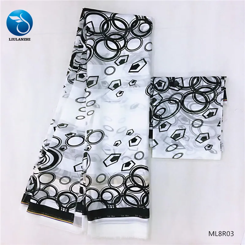 LIULANZHI белая африканская ткань с черным принтом парусиновая 2019 Новое поступление