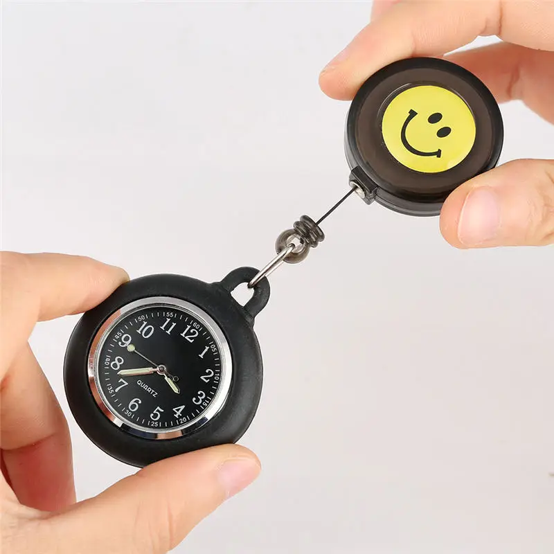 Желтые карманные часы со смайликом силиконовые светящиеся указки для медсестер