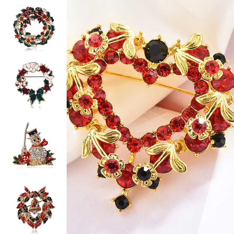 

Santa Claus Christmas Tree Brooch Vintage Alloy Clothes Shoes And Hats Accessories Brooch Pin New Year Gift