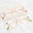 Очки унисекс, сверхлегкие, металлическая круглая оправа, защита от ультрафиолета, синего излучения, близорукость, плоские зеркальные очки-1,0 -4,0