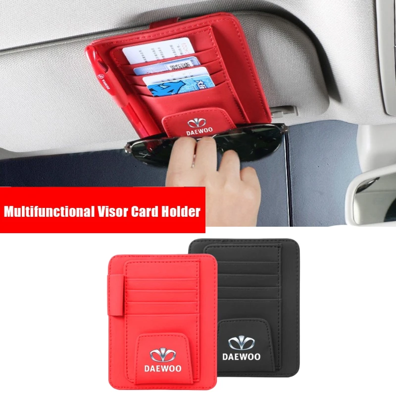 

Car Leather Sun Visor Card Glasses Holder Accessories for Daewoo Matiz Nexia Lanos Nubira Espero Gentra Leganza Tico Winstorm