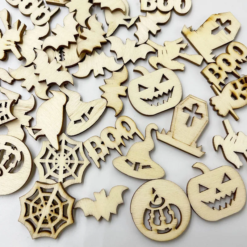 Деревянные пуговицы в виде снежинок для Хэллоуина 30 шт./лот товары вечерние