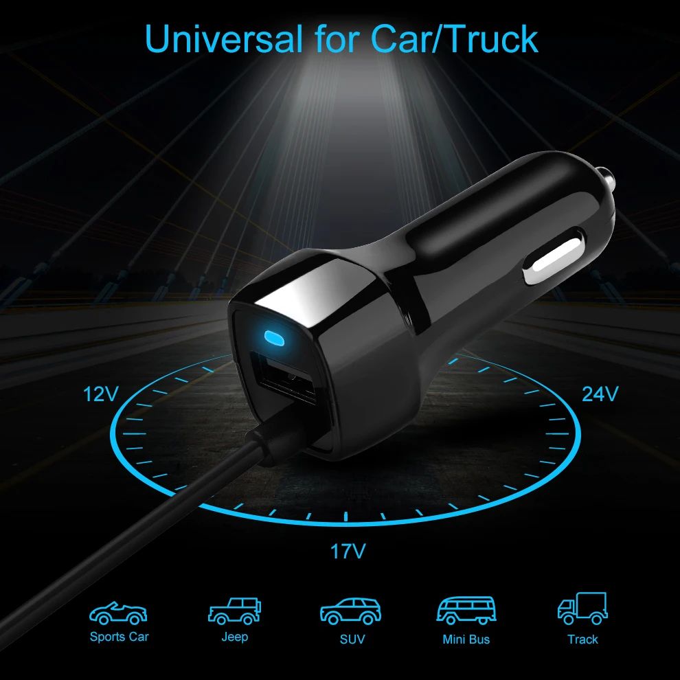 BaySerry зарядных порта USB для автомобиля зарядное устройство 2.1A мини автомобиль iPhone