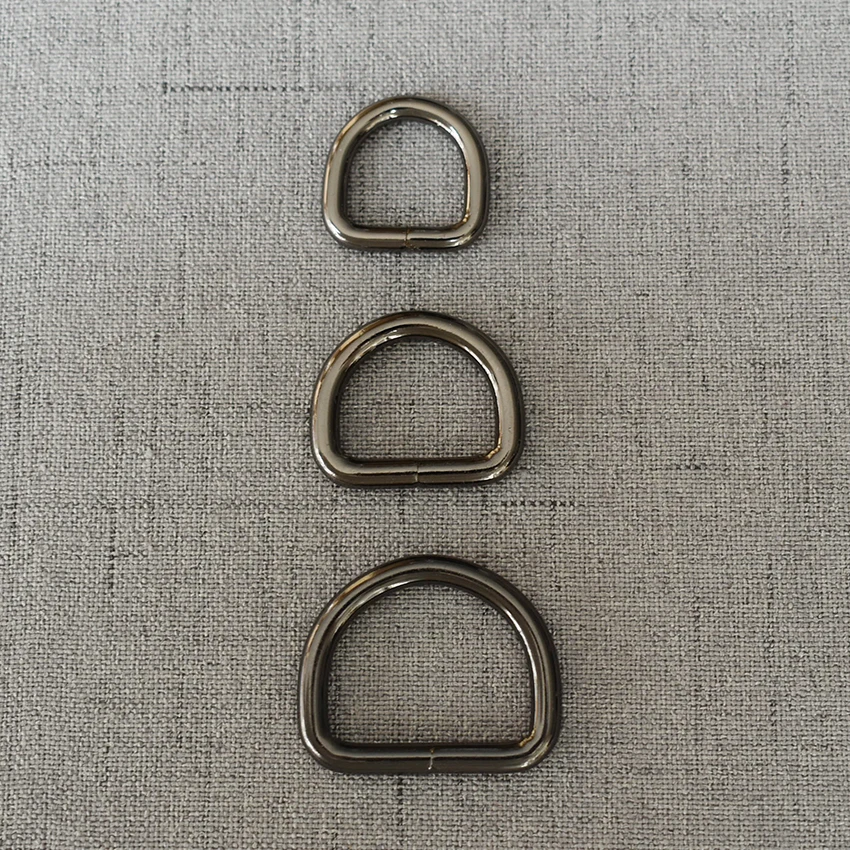 

10 Pcs/Lot 15mm 20mm 25mm Gun Black High Quality Metal Buckle D Ring for Webbing Backpack Bag Parts Craft Strap Belt Purse Pet