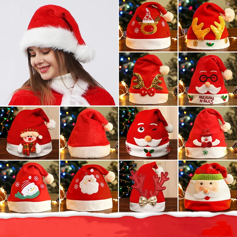 

Christmas Hat Christmas Gifts Children Adult Snowman Old Man Deer Plush Antlers Party Decoration Dress Hat