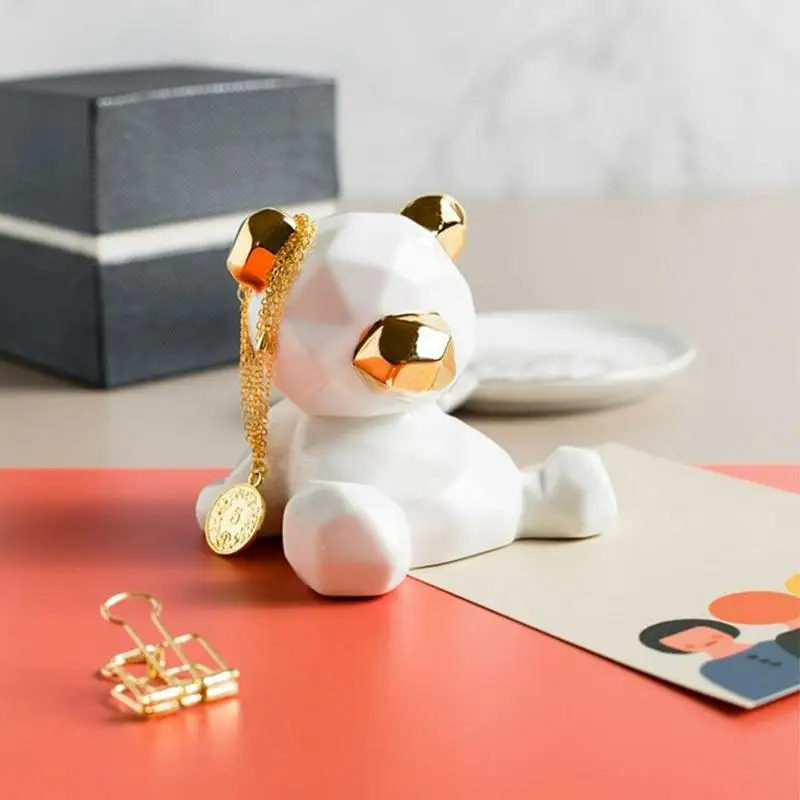 Скандинавский керамический медведь домашний декор фарфоровая фигурка животного