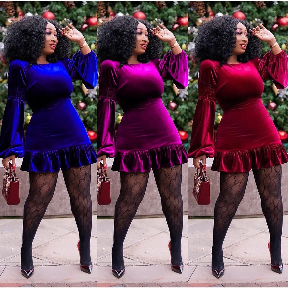 Модель 2020 года платья для вечерние платье осени и зимы женщин Африканское