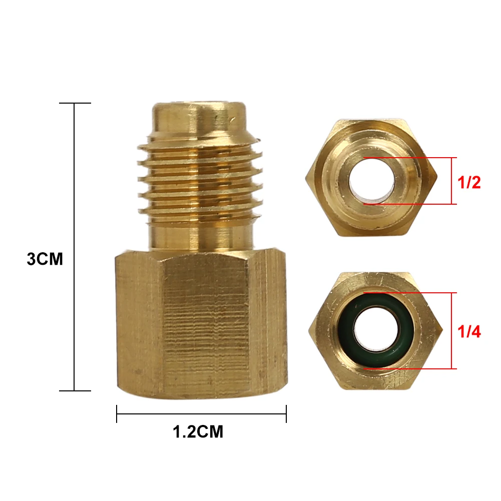 

1Pcs Brass Adapter R12 to R134A Converter Adapter Switch 1/4" SAE Female with O Ring to 1/2" Acme Male A/C Fitting Adapter