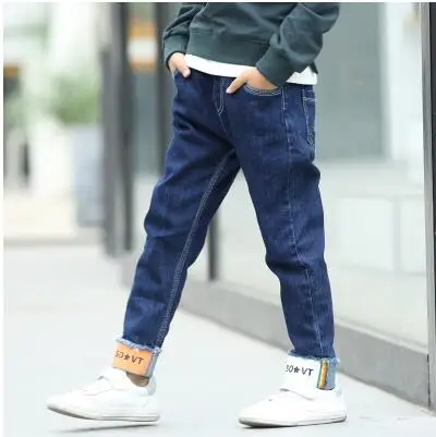 1803 thin jeans Г. Весенние детские джинсы для мальчиков однотонные тонкие джинсы для маленьких мальчиков, повседневные джинсы для больших мальчиков длинные брюки - Цвет: 1803 thin jeans