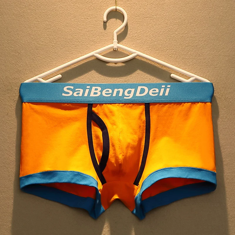 Мужские трусы боксеры AIIOU черные дышащие из хлопка сексуальное нижнее белье для