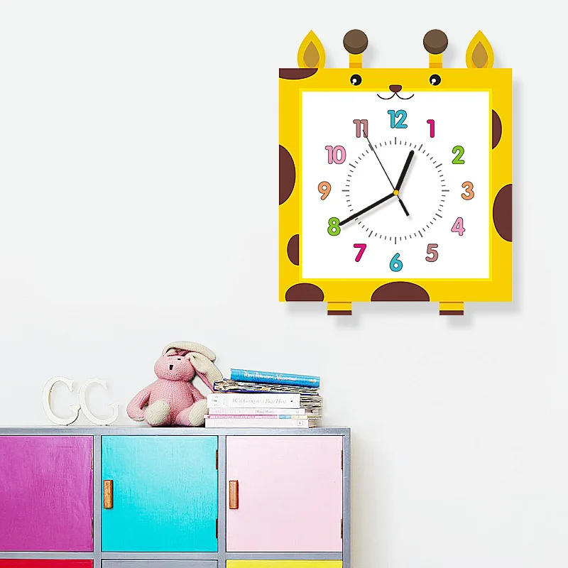 

Children's room cartoon animals cute creative wall clock simple living room silent clock fashion art clock