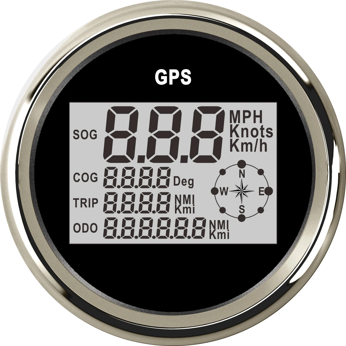GPS 85 мм gps одометр 0-999 узлов км/ч mph 12 V/24 V lcd цифровой спидометр автомобиля с подсветкой морской яхты Мотоцикл лодка автомобиль - Цвет: GPS