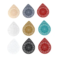 10 pcs hollow flowers drop filigree stamping pendants painted flower charms for diy earring jewelry making finding 4 9 x 3 9cm