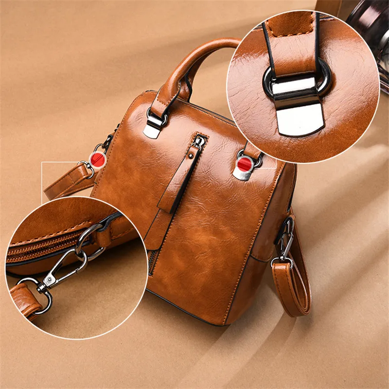 VANDERWAH роскошные сумки для женщин винтажные масляные кожаные женские ручные через