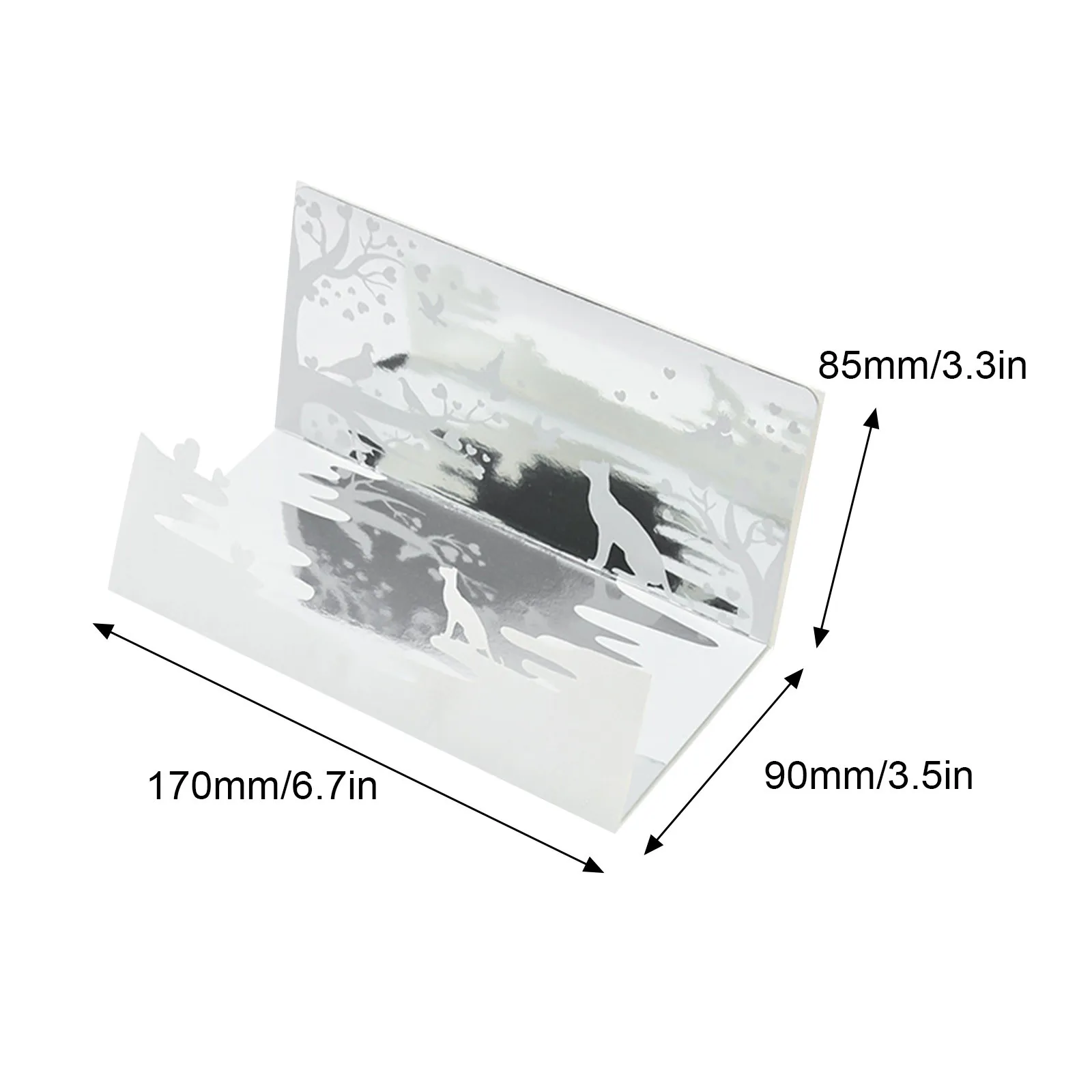 

Mirror Greeting Card Double-layer Stereo Card Literary Hollow Greeting Card For Birthday Valentine' Day Party Wedding Decoration