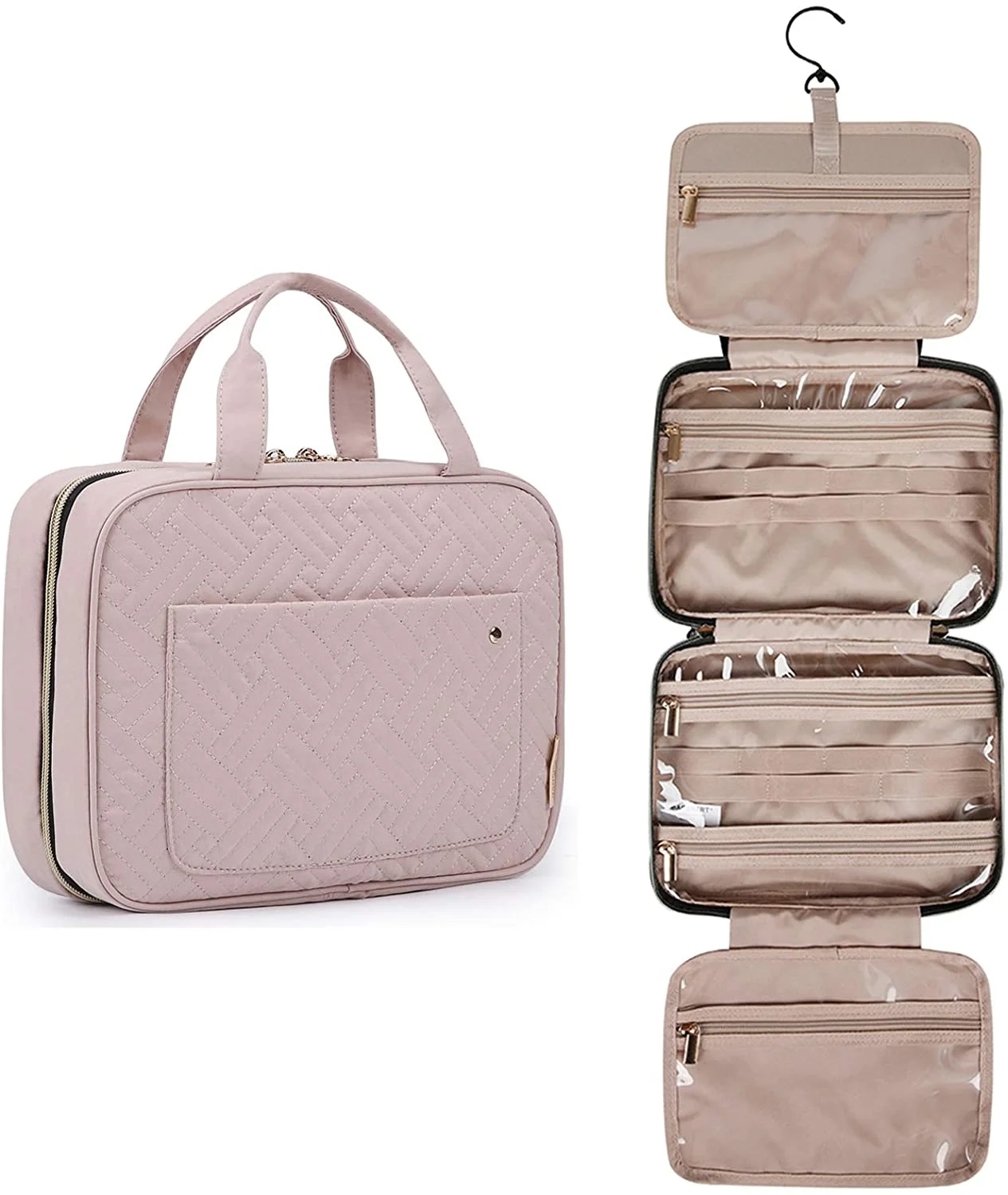 

Toiletry Bag Yoga Travel Bag with Hanging Hook Water-resistant Makeup Cosmetic Bag Travel Organizer for Accessories Toiletries