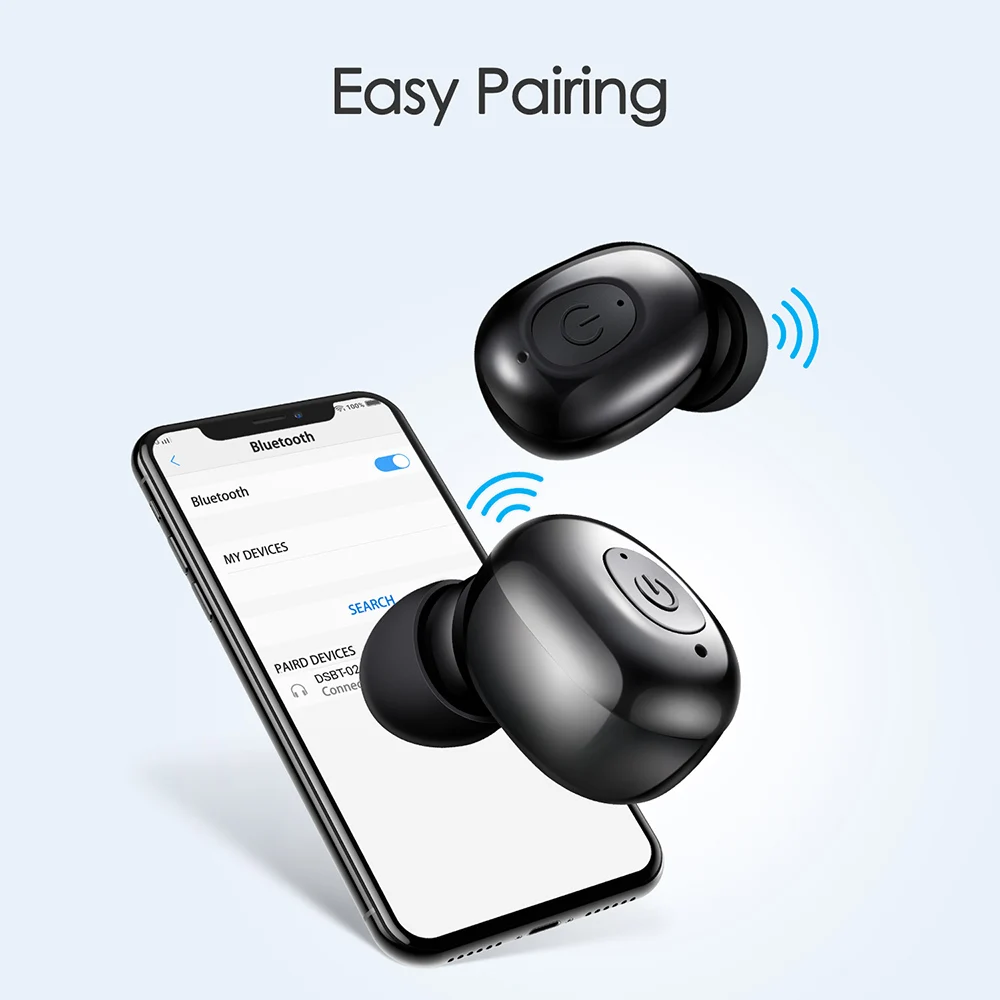 DS02 Bluetooth 5 0 настоящая беспроводная гарнитура Мини HIFI наушники спортивные в ухо O5 X1