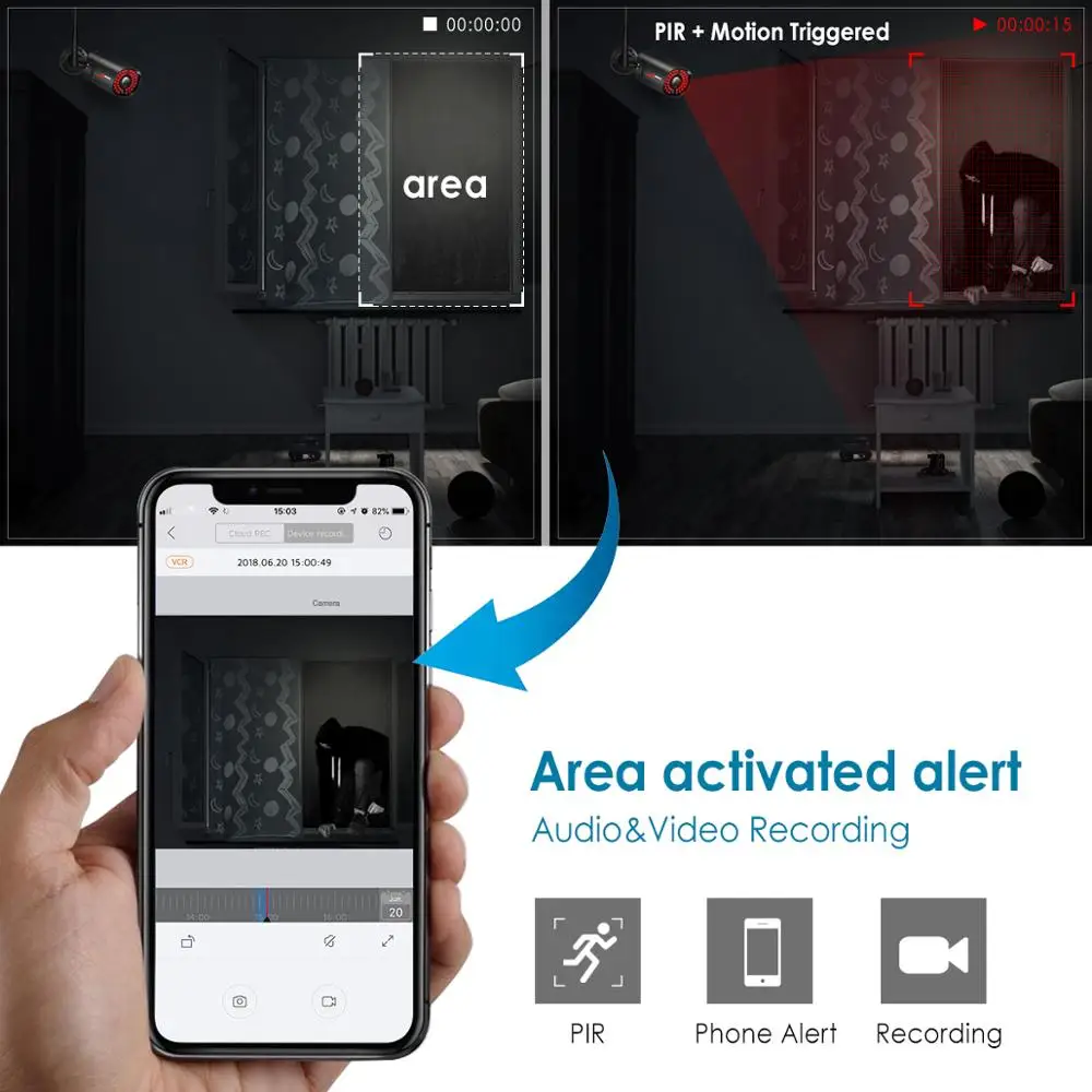 ANRAN 1080P ip-камера беспроводная камера безопасности наружная HD камера наблюдения ночного видения домашняя камера с Wi-Fi Металлическая Цилиндрическая камера видеонаблюдения