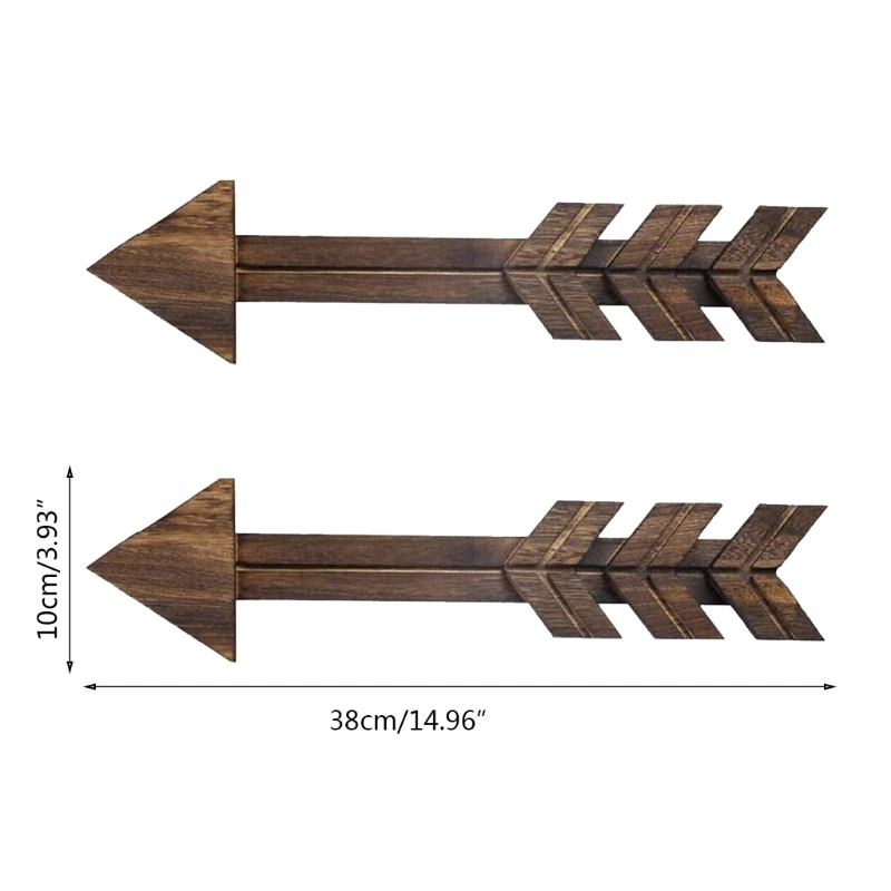 

R7RC 2 Pcs Retro Wooden Arrow Pendants Hanging Creative Personality Arrow Wall Decoration Hanging Ornament for Bar Restaurant