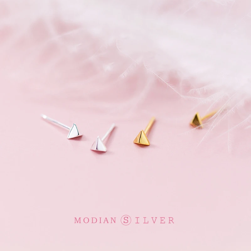 

Modian New Style Simple Tiny 925 Sterling Silver Gold Color Stud Earrings For Women Sterling Silver Party Jewelry