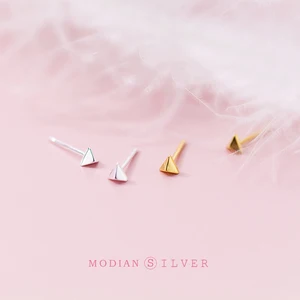 Женские маленькие серьги-гвоздики Modian из стерлингового серебра 925 пробы, вечерние ювелирные украшения