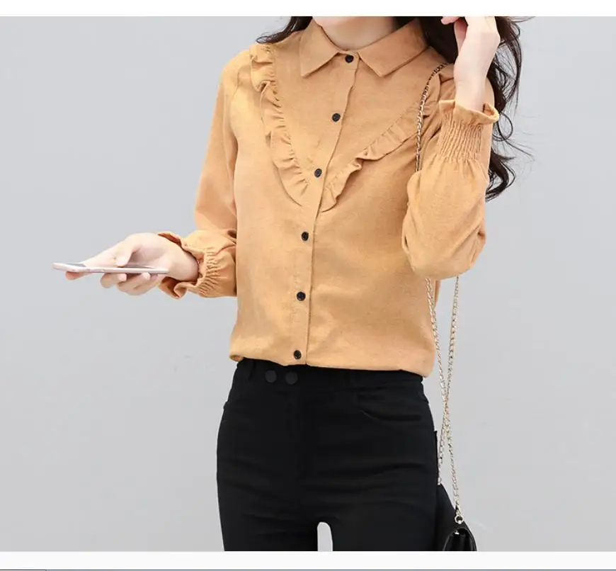 Женская рубашка с длинным рукавом весна-осень 2021 | одежда