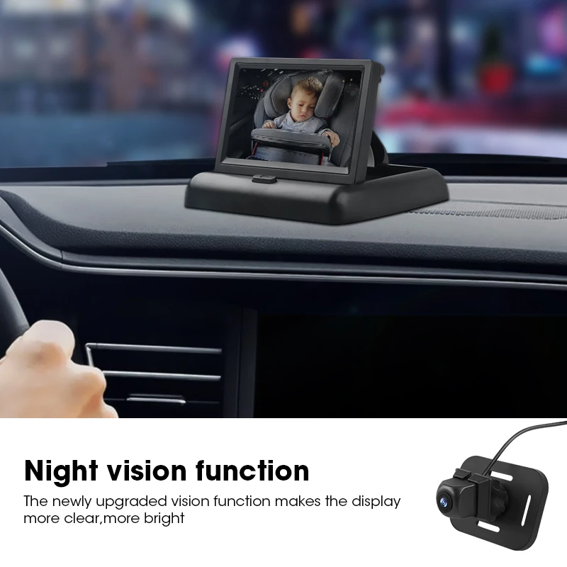 Beste Jmcq 1080P Ahd Babyfoon Met Camera Lcd-scherm Kids Babies Chilldren Monitor Nachtzicht Video Camera Surveillance Voor Auto