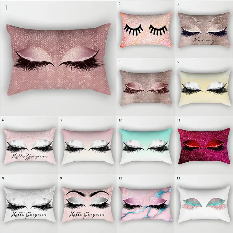 

Eyelashes Printing Pillowslip Comfortable Pillow Cover Decorative Pillow Cases Soft Fashion Pillowcase Simple Home Supplies