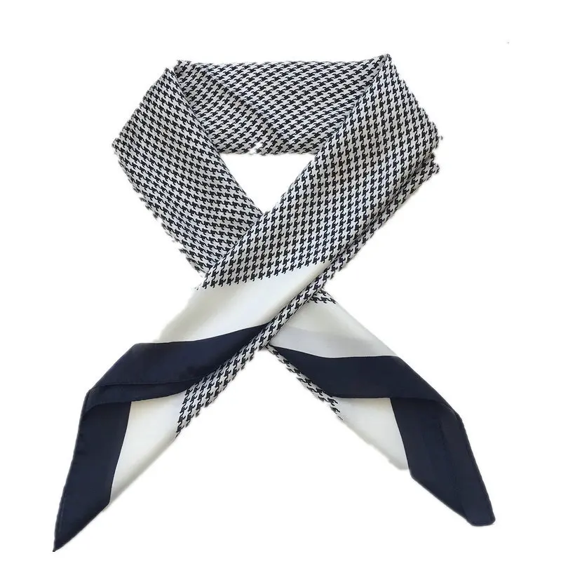 

Yishine 2021 70x70cm Houndstooth Pattern Print Square Scarf Women Bandana Hairband Lady Head Wraps Female Shawl Neckerchief