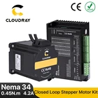 Комплект драйвера шагового двигателя Cloudray Nema 34, с замкнутым циклом, с кодировщиком 0.45N.m 4.2A + VACVDC CLE34, для режущего аппарата 3D-принтера
