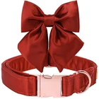 Уникальный Стиль, ошейник для собак с лапами из красного шелка, ошейник для щенков с галстуком-бабочкой, регулируемый ошейник для собак, подарок для питомца маленького, среднего и большого размера