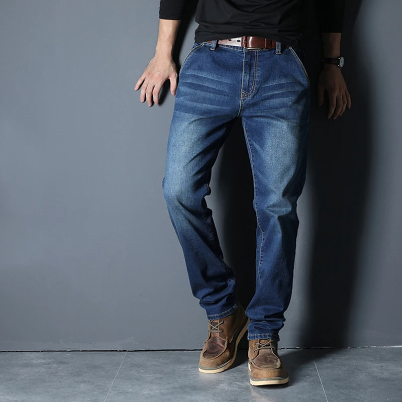 Мужские прямые брюки мужские Новые повседневные универсальные брендовые джинсы
