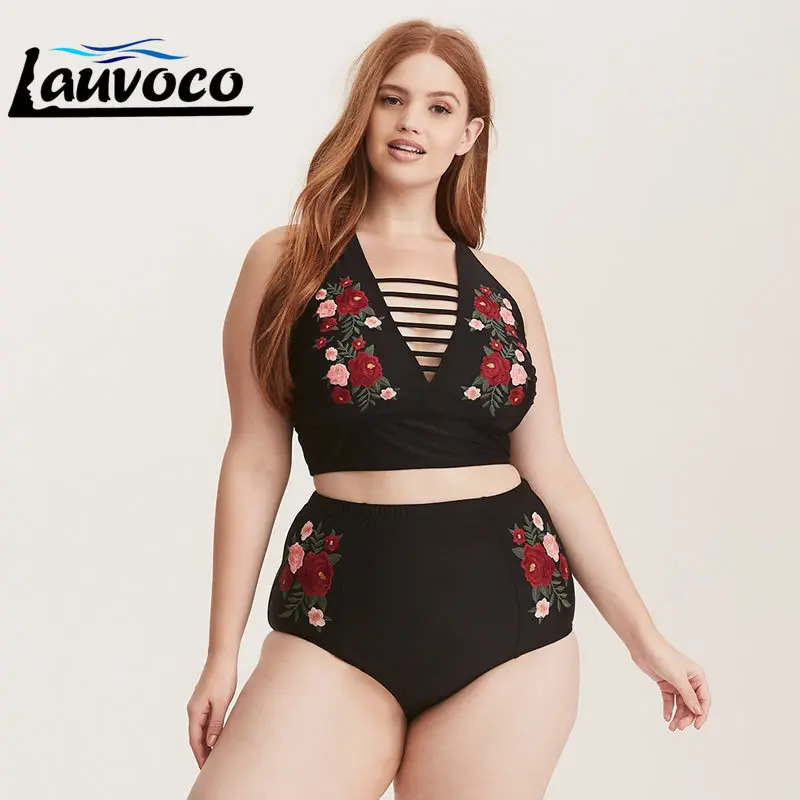 Сексуальный комплект бикини с принтом розы купальник большого размера пуш ап