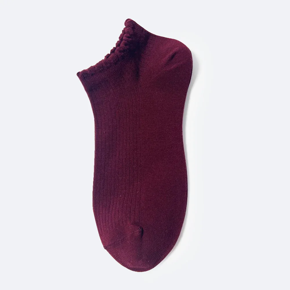 

Versatile Striped Thick Socks Women's Summer Boat Socks All-cotton Sweat-absorbing Low-top Boat Socks Solid Color