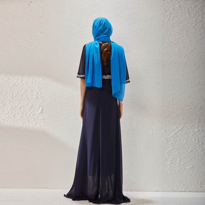 

Women's Runway Dress Sexy V Neck Short Flare Sleeves Embroidery Beaded Elegant Long Party Prom Vestidos