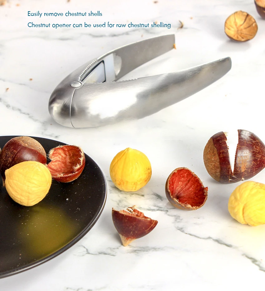 Нож с зажимом для каштанов очистки фруктов и овощей орехокол щипцы грецких