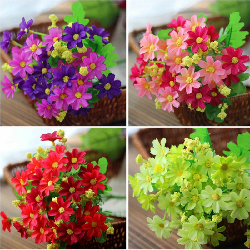 1 букет декоративных цветов ромашки маленькие свежие пластиковые цветы