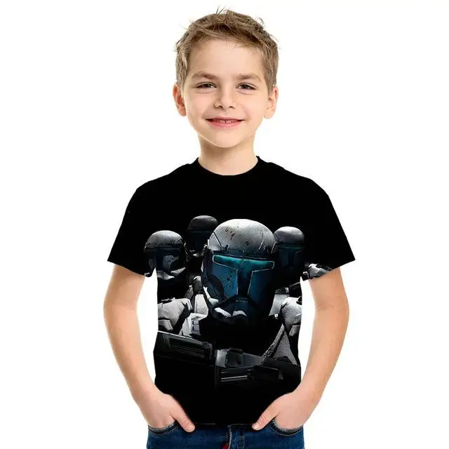 Звездные войны 3D imprimir bien de los hombres/las nias Топы Camiseta de manga corta Caballero Jedi imprimir nios camiseta de moda - Цвет: NT-679