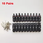 10 парлот PV кабель Разъемы Солнечная Stecker ассоциацией по техническому надзору (TUV) 30A 1000V IP67 работающий на постоянном токе от солнечных батарей разъемы для солнечной панели разъем кабеля 2.5mm2 4mm2 6mm2