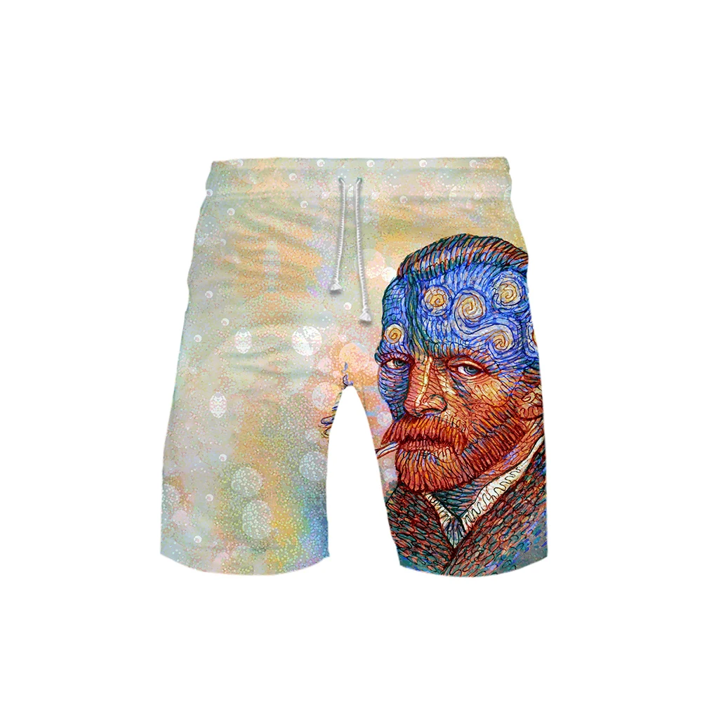 Ван Гог Для Мужчин's Шорты Микеланджело штаны Мона Лиза Ренессанс картина