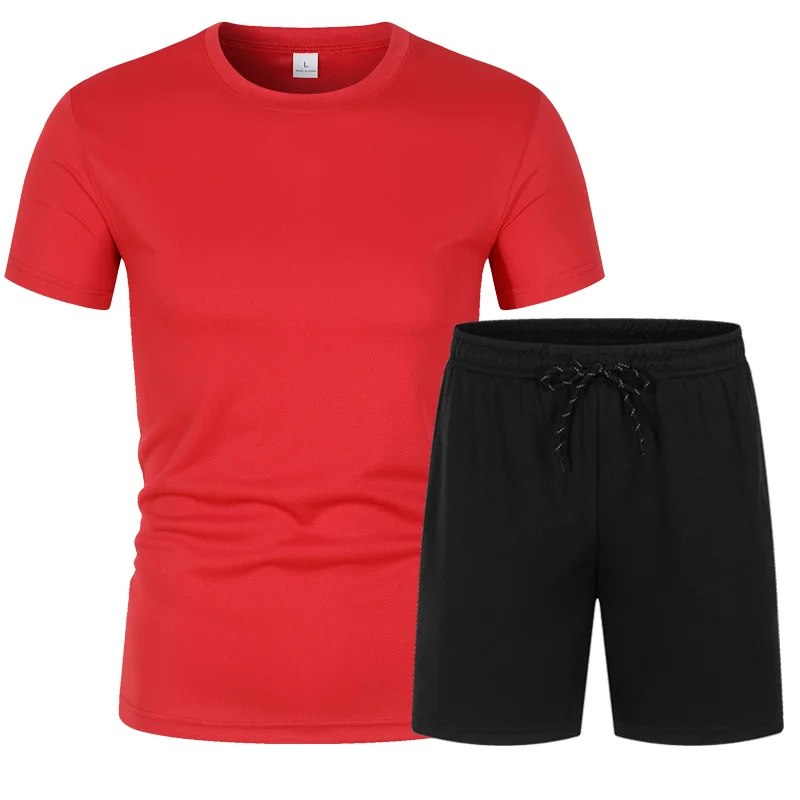 

2021 nova marca de roupas esportivas dos homens do verão terno de fitness correndo roupas casuais wear masculino terno camiseta
