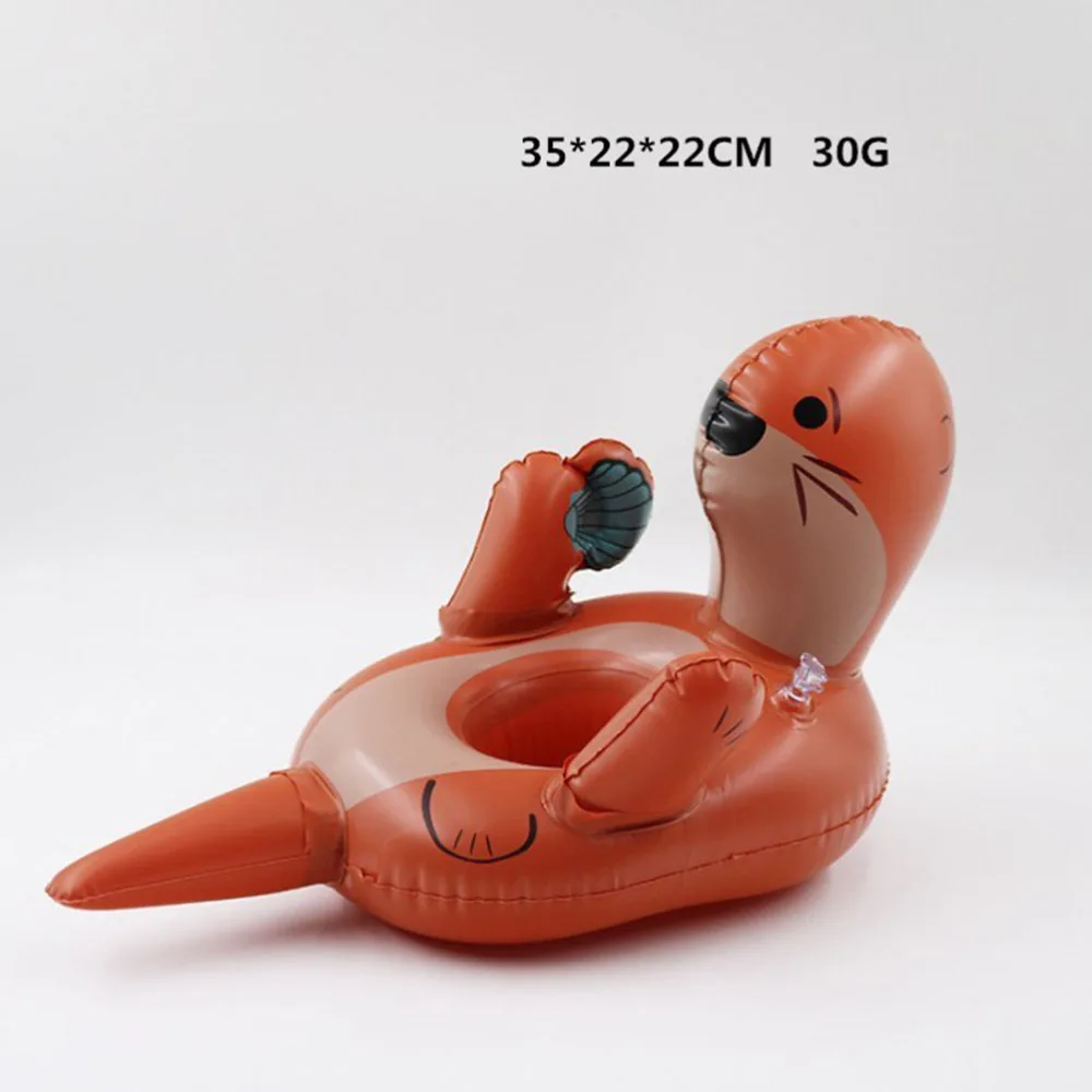 

2PCS Water Beer Holders PVC Inflatable Sea Lion Shape Cup Float Mats Beer Trays for Water Party Pool Beach