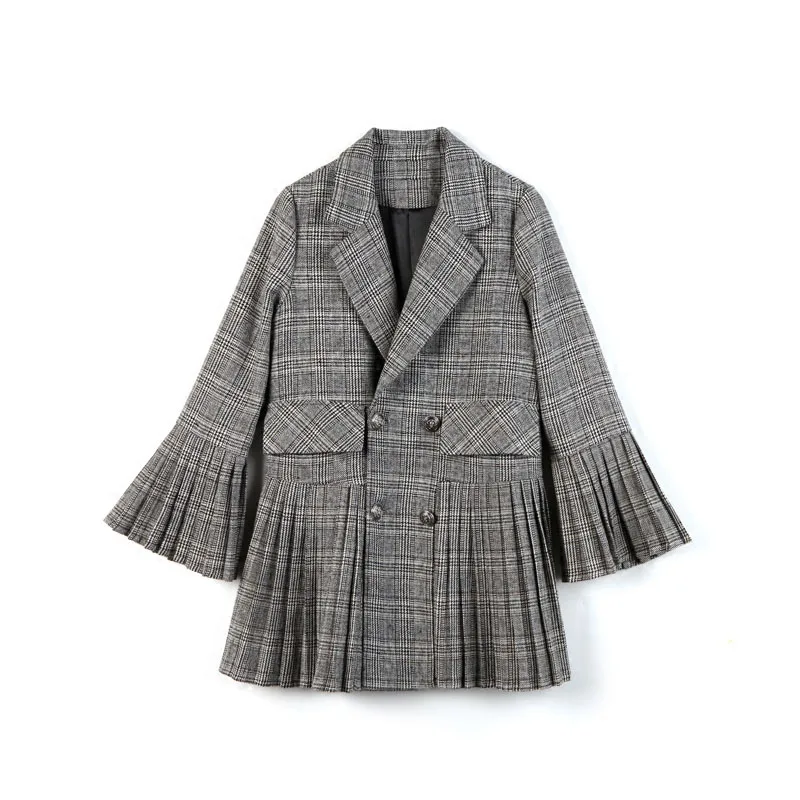 Двубортное шерстяное пальто для женщин 2020 модное зимнее женское платье